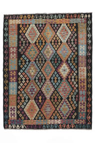 170X224 Kelim Afghan Old Style Tæppe Orientalsk Sort/Brun (Uld, Afghanistan) Carpetvista