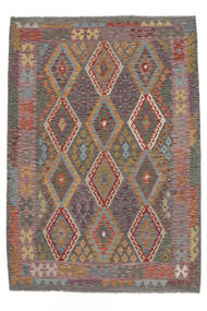 170X238 Kelim Afghan Old Style Matta Orientalisk Brun/Mörkröd (Ull, Afghanistan) Carpetvista