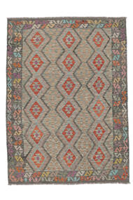 178X239 Kelim Afghan Old Style Matta Orientalisk Brun/Mörkgul (Ull, Afghanistan) Carpetvista