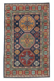 119X196 Kazak Fine Teppich Orientalischer Schwarz/Dunkelrot (Wolle, Afghanistan) Carpetvista