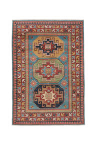 Kazak Fine Teppich 120X175 Braun/Dunkelrot Wolle, Afghanistan Carpetvista