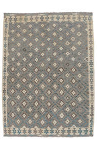 Kelim Afghan Old Stil Teppich 187X242 Dunkelgrau/Braun Wolle, Afghanistan Carpetvista