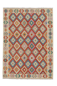 Kilim Afghan Old Style Tapis 178X253 De Laine Orange/Rouge Foncé Carpetvista