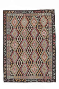 174X240 Kelim Afghan Old Style Teppe Orientalsk Brun/Svart (Ull, Afghanistan) Carpetvista