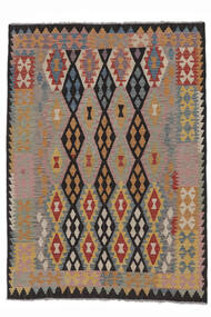 172X236 Kelim Afghan Old Style Matta Orientalisk Brun/Svart (Ull, Afghanistan) Carpetvista