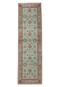 絨毯 オリエンタル カザック Fine 79X270 廊下 カーペット グリーン/茶色 (ウール, アフガニスタン)