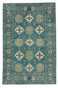  200X304 Kazak Fine Teppich Dunkeltürkis/Dunkelgrün Afghanistan Carpetvista