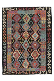 180X240 Kelim Afghan Old Style Matot Matto Itämainen Musta/Tummanpunainen (Villa, Afganistan) Carpetvista