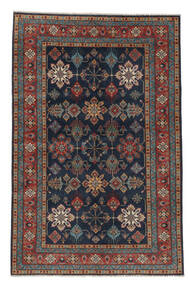  Orientalsk Kazak Fine Tæppe 162X249 Sort/Mørkerød Uld, Afghanistan Carpetvista