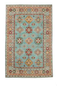 Kazak Fine Rug 198X307 Brown/Green Wool, Afghanistan Carpetvista