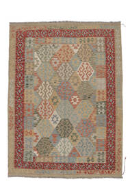  Itämainen Kelim Afghan Old Style Matot Matto 182X245 Ruskea/Tummanpunainen Villa, Afganistan Carpetvista
