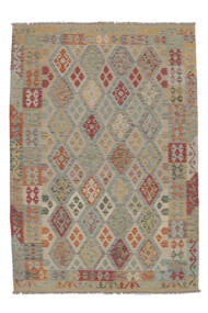 176X244 Tapis Kilim Afghan Old Style D'orient Marron/Jaune Foncé (Laine, Afghanistan) Carpetvista