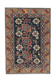  Orientalsk Kazak Fine Teppe 99X146 Svart/Brun Ull, Afghanistan Carpetvista