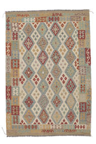  Kelim Afghan Old Style Matot 172X251 Ruskea/Tummankeltainen Carpetvista