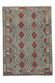  Kilim Afghan Old Style Tappeto 154X209 Di Lana Giallo Scuro/Nero Piccolo Carpetvista