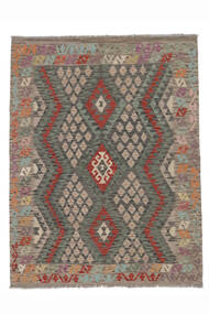 181X231 Kelim Afghan Old Style Matta Orientalisk Brun/Mörkgul (Ull, Afghanistan) Carpetvista