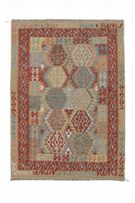  Oosters Kelim Afghan Old Style Vloerkleed 182X249 Bruin/Donkerrood Wol, Afghanistan Carpetvista