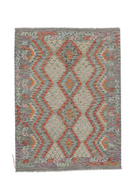 156X204 Tapis D'orient Kilim Afghan Old Style Gris Foncé/Vert (Laine, Afghanistan) Carpetvista