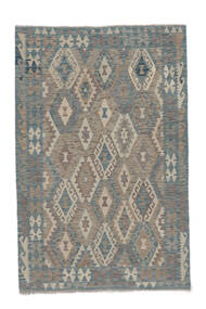 絨毯 オリエンタル キリム アフガン オールド スタイル 129X194 ダークグレー/茶色 (ウール, アフガニスタン)