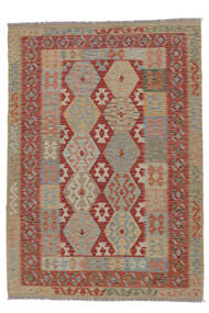  Orientalsk Kelim Afghan Old Style Teppe 170X242 Brun/Mørk Rød Ull, Afghanistan Carpetvista