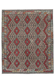 188X226 Kelim Afghan Old Style Matta Orientalisk Brun/Svart (Ull, Afghanistan) Carpetvista