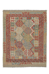  Kelim Afghan Old Style Matot 146X186 Ruskea/Tummanpunainen Carpetvista