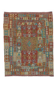 絨毯 オリエンタル キリム アフガン オールド スタイル 150X200 ダークレッド/茶色 (ウール, アフガニスタン)