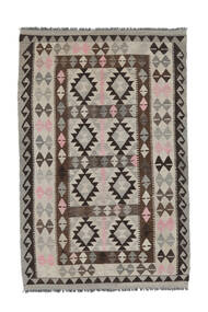  Kilim Afghan Old Style Tappeto 120X180 Di Lana Nero/Arancione Piccolo Carpetvista