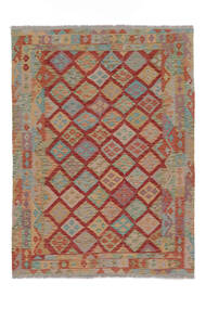  Orientalsk Kelim Afghan Old Style Teppe 183X246 Brun/Mørk Rød Ull, Afghanistan Carpetvista