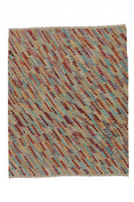  200X250 Kelim Afghan Old Style Matot Matto Ruskea/Tummanpunainen Afganistan Carpetvista