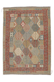  Kelim Afghan Old Style Matot 176X242 Ruskea/Tummanpunainen Carpetvista
