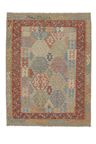  Orientalsk Kelim Afghan Old Style Teppe 153X202 Brun/Mørk Rød Ull, Afghanistan Carpetvista