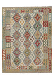  Orientalischer Kelim Afghan Old Stil Teppich 152X197 Braun/Dunkelgelb Wolle, Afghanistan Carpetvista
