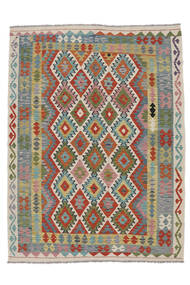 185X243 Kelim Afghan Old Style Matot Matto Itämainen Tummanharmaa/Vihreä (Villa, Afganistan) Carpetvista