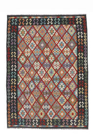 174X242 Kelim Afghan Old Style Matot Matto Itämainen Musta/Tummanpunainen (Villa, Afganistan) Carpetvista