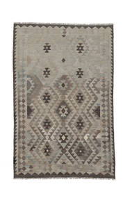 128X197 絨毯 キリム アフガン オールド スタイル オリエンタル 茶色/ダークグレー (ウール, アフガニスタン) Carpetvista