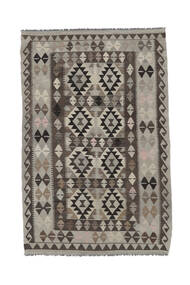 133X203 Kelim Afghan Old Style Teppe Orientalsk Svart/Brun (Ull, Afghanistan) Carpetvista