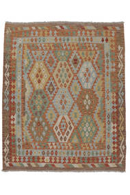 Itämainen Kelim Afghan Old Style Matot Matto 170X192 Ruskea/Tummanharmaa Villa, Afganistan Carpetvista