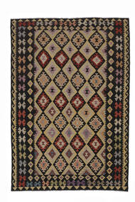209X303 Kilim Afghan Old Style Rug Oriental Brown/Black (Wool, Afghanistan) Carpetvista