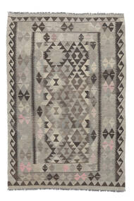 絨毯 オリエンタル キリム アフガン オールド スタイル 133X200 ダークグレー/ブラック (ウール, アフガニスタン)