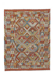 163X213 Tapete Kilim Afegão Old Style Oriental Castanho/Vermelho Escuro (Lã, Afeganistão) Carpetvista