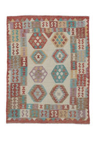 Kelim Afghan Old Style Matot 154X199 Ruskea/Tummanpunainen Carpetvista