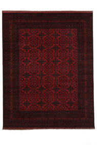303X385 Tapis D'orient Afghan Khal Mohammadi Noir/Rouge Foncé Grand (Laine, Afghanistan) Carpetvista