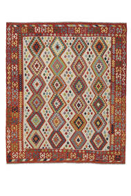 Kilim Afghan Old Style Rug 249X290 Dark Red/Brown Wool, Afghanistan Carpetvista