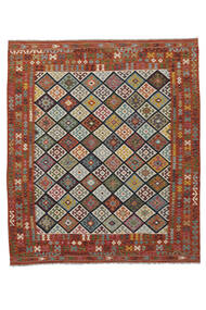 絨毯 オリエンタル キリム アフガン オールド スタイル 259X297 ダークレッド/茶色 大きな (ウール, アフガニスタン)