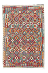 202X300 Kilim Afghan Old Style Rug Oriental Brown/Dark Red (Wool, Afghanistan) Carpetvista