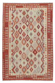 200X302 Alfombra Kilim Afghan Old Style Oriental Rojo Oscuro/Naranja (Lana, Afganistán) Carpetvista