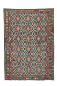  Kilim Afghan Old Style Tapis 248X346 De Laine Marron/Noir Grand Carpetvista