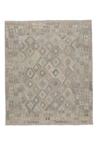 Kelim Afghan Old Stil Teppich 250X297 Dunkelgrau/Braun Großer Wolle, Afghanistan Carpetvista