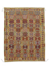 Kelim Afghan Old Style Tæppe 261X340 Brun/Mørkerød Stort Uld, Afghanistan Carpetvista